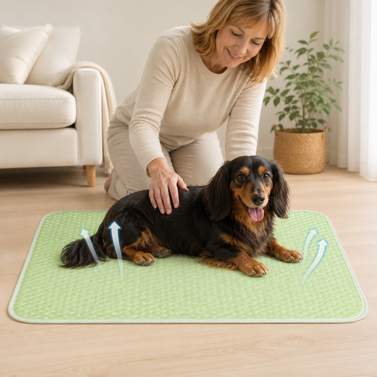 Mora Pets Dog Cooling Mat Breathable Cooling Pad for Dog Cats Washable Pet Cooling Mat for Indoor Outdoor Pets with Non-Slip Bottom 28 x 22 inch Small